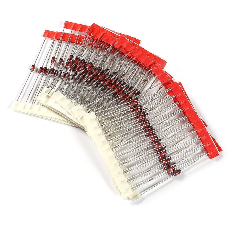 AEDIKO 14 Value 140pcs 1W Zener Diodes Assortment Kit 3.3V 3.9V 4.7V 5.1V 6.2V 6.8V 8.2V 10V 12V 15V 16V 18V 20V 24V - Image 1